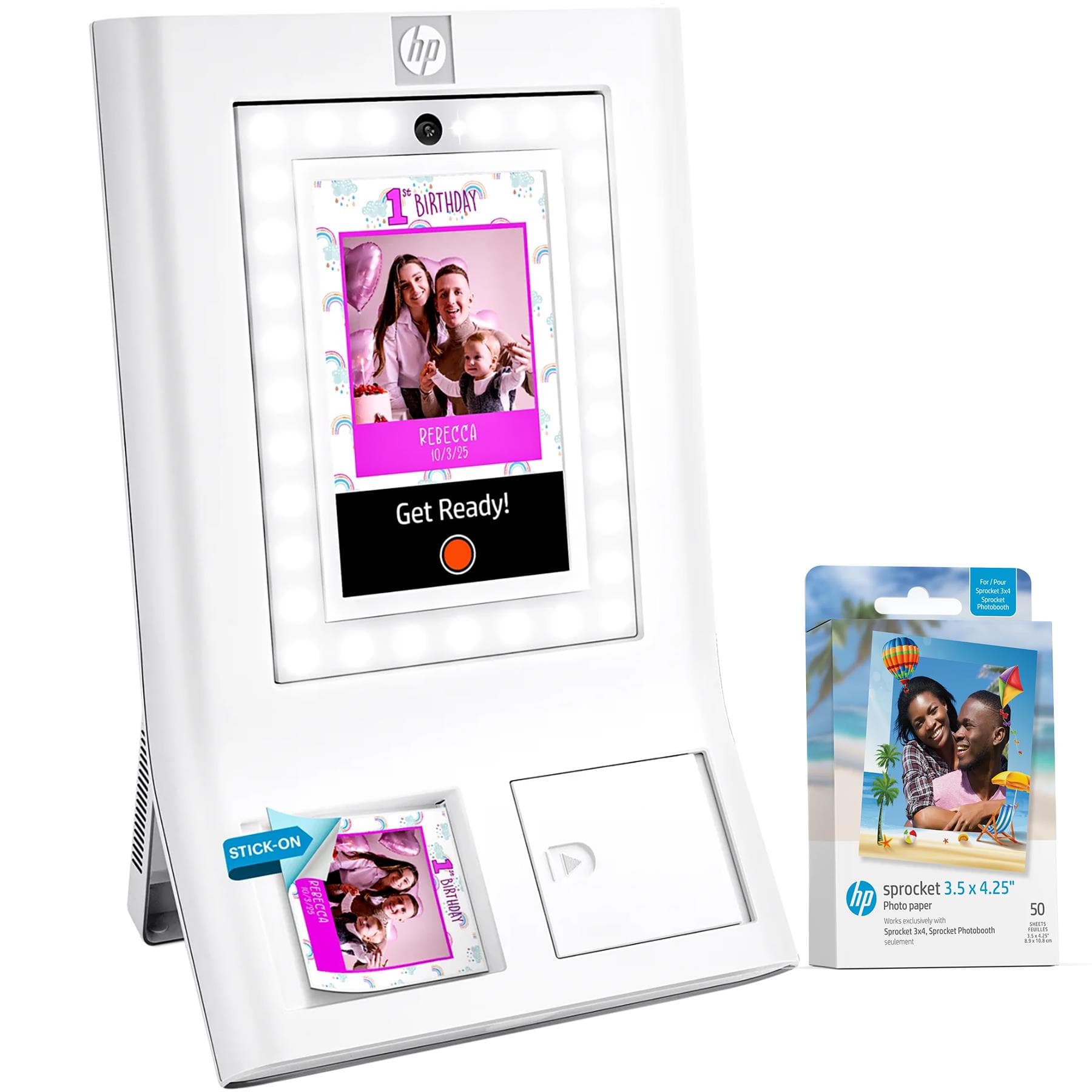 Sprocket Photobooth white + Zink 50 paper pack