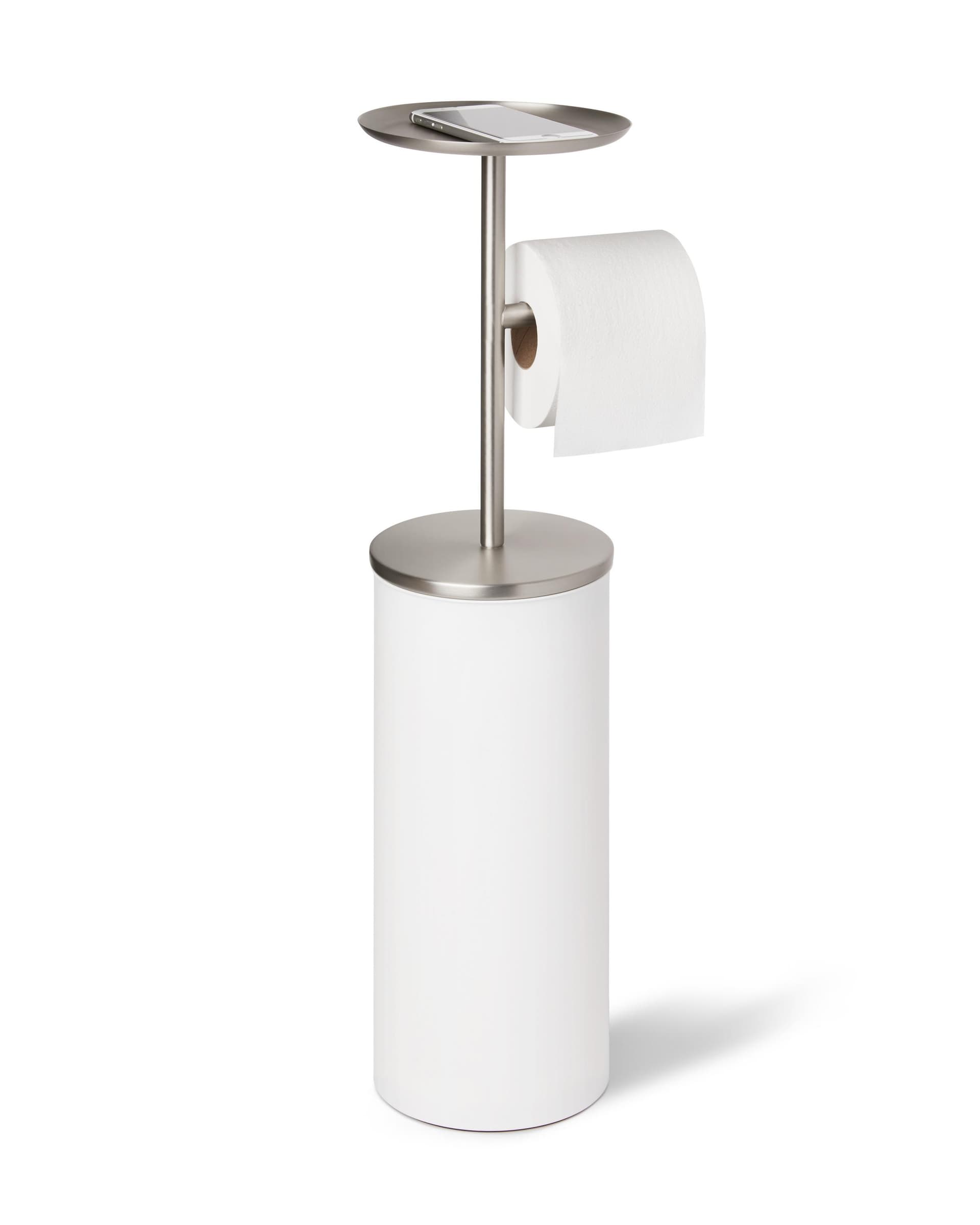 Portaloo Toilet Paper Stand Wht/Nkl