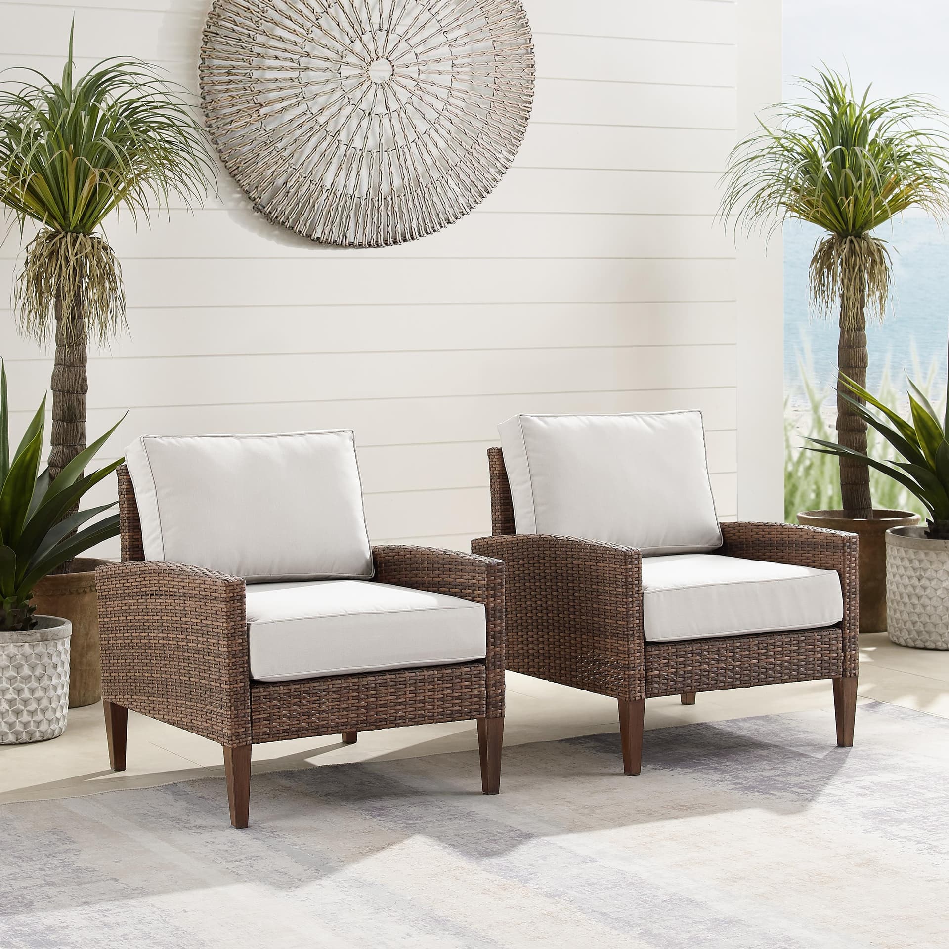 Capella 2Pc Wicker Outdoor Chair Set