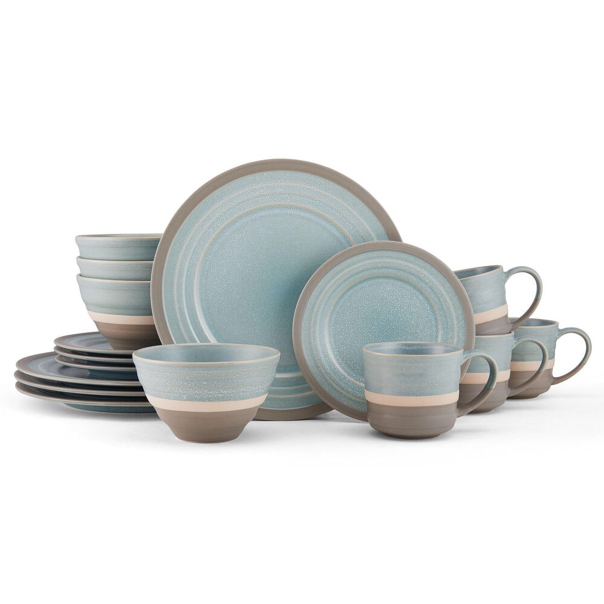 Adina Blue 16pc Stoneware Dinnerware Set
