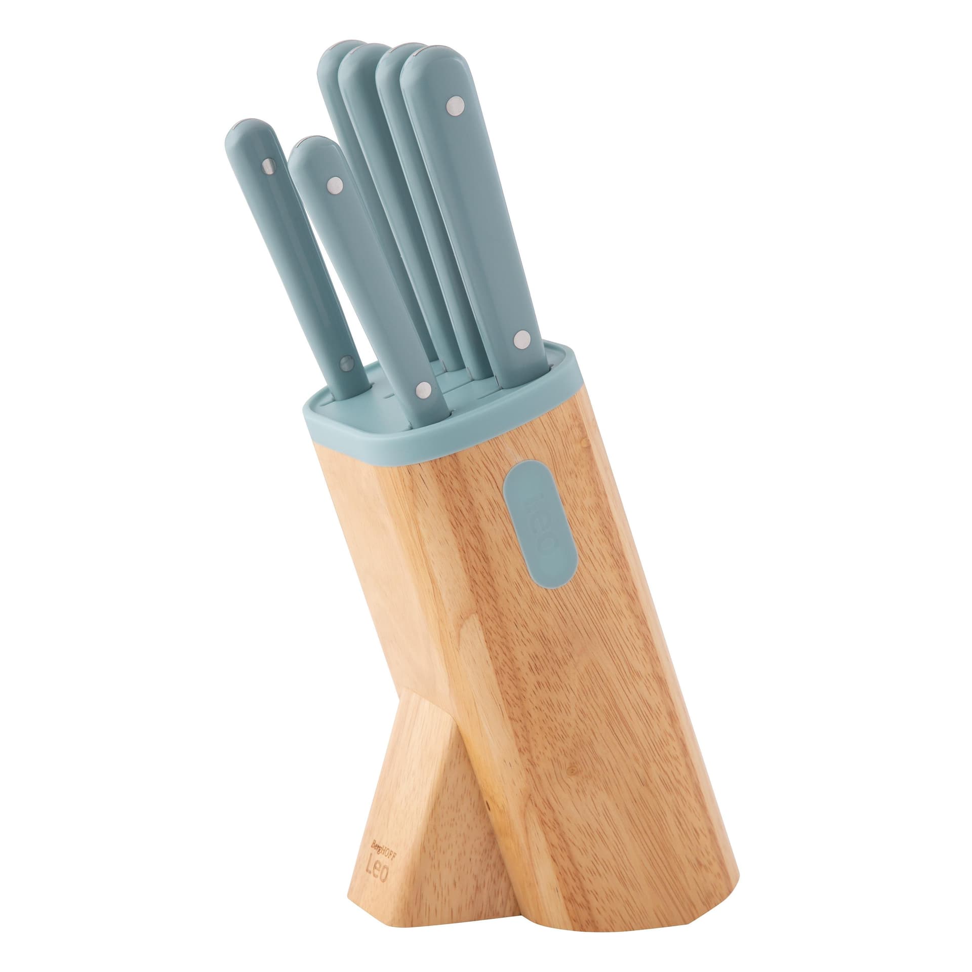 Leo Slate 7pc Knife Block Set, Sage