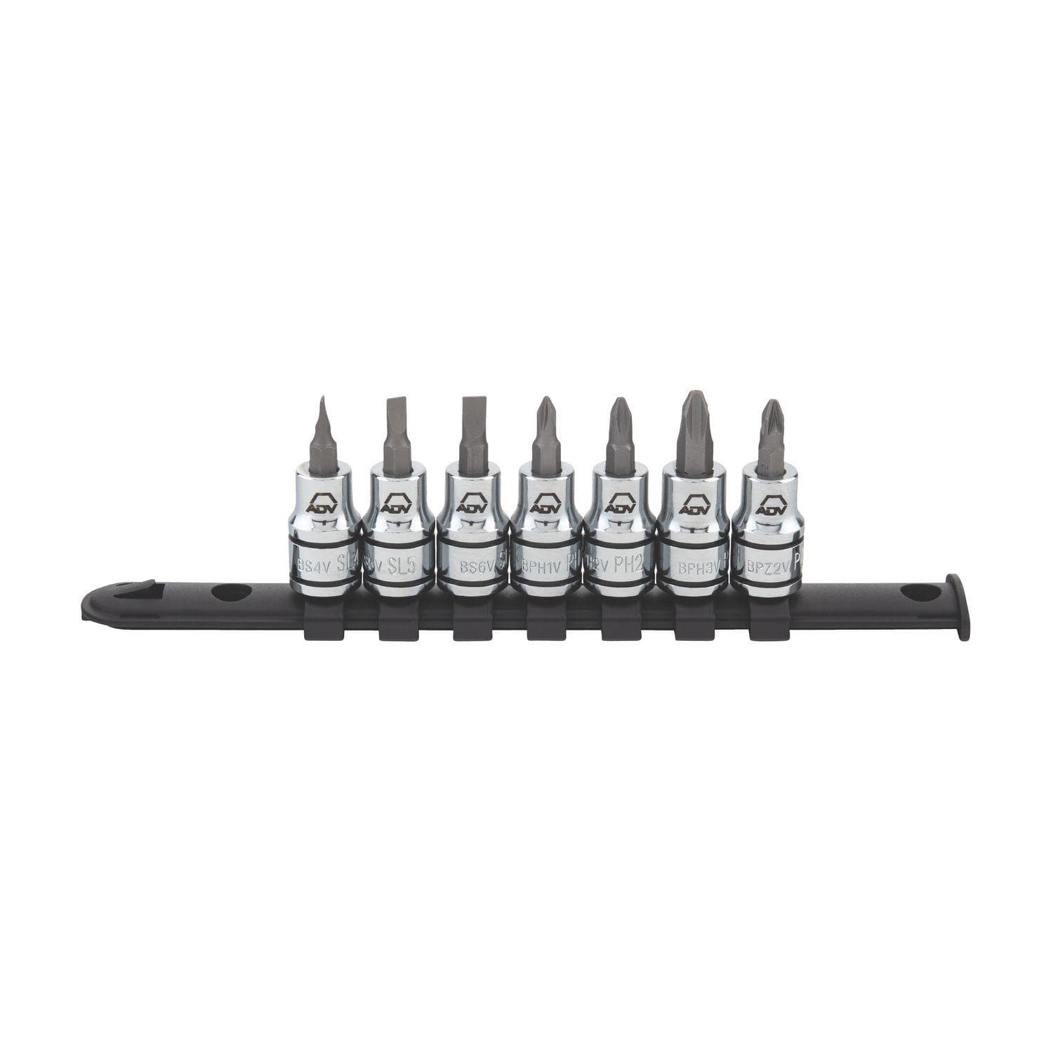 7 Piece 3/8" Drive Phillips & Slotted Adv Bit Socket Set