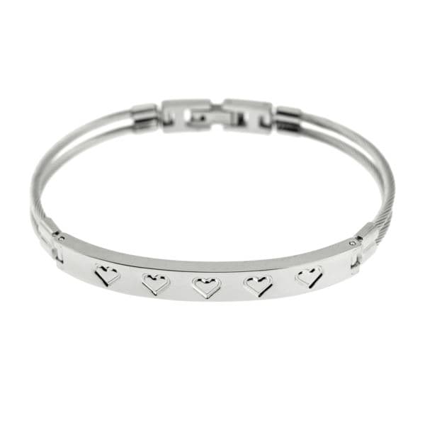 Joyful Sentiments Etched Heart Bracelet
