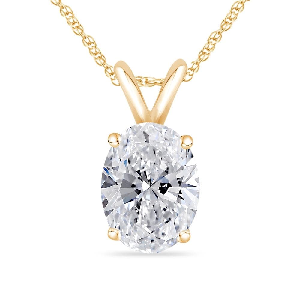 Oval shaped Pendant w/Chain Size 0.50ct
