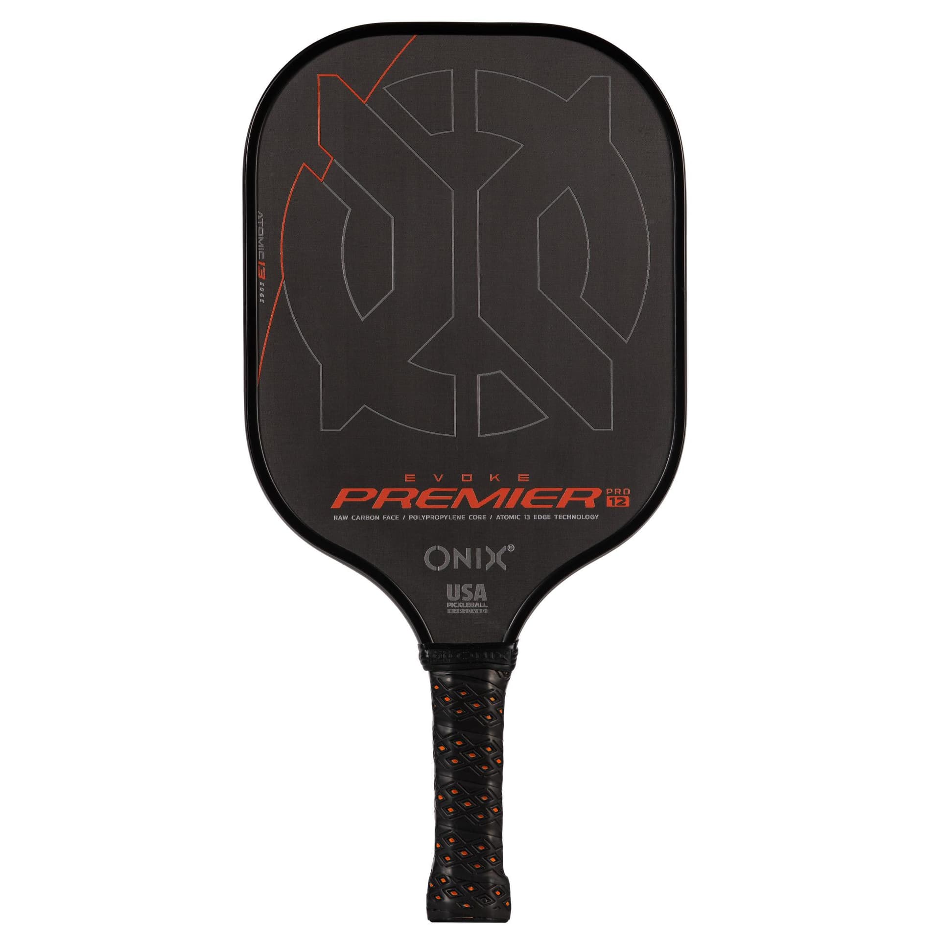 ONIX - Evoke Premier Pro Raw Carbon 12 Pickleball Paddle - Black