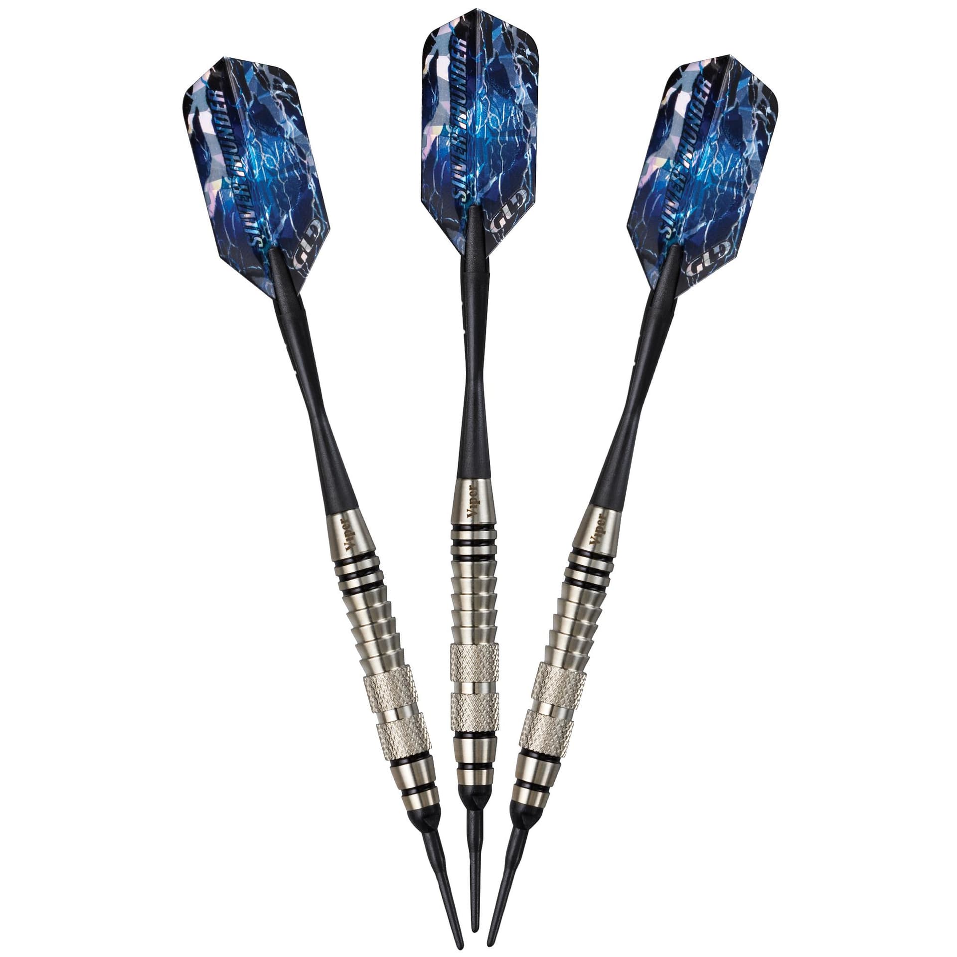 Viper Silver Thunder Soft Tip Darts 2 Knurled Rings 18 Grams