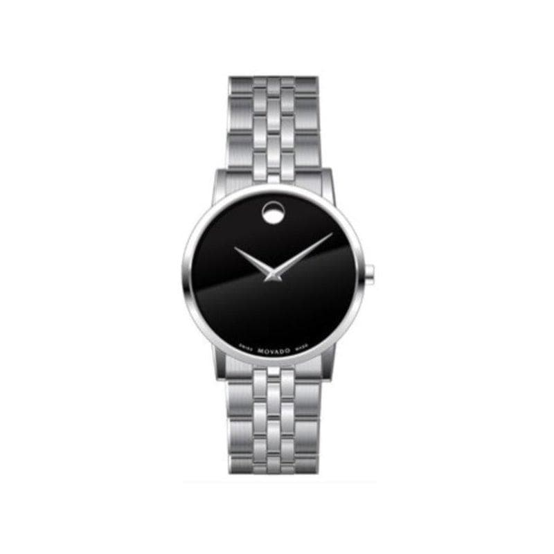 Men's Museum Classic Silver-Tone Stainless Steel Watch Black Dial