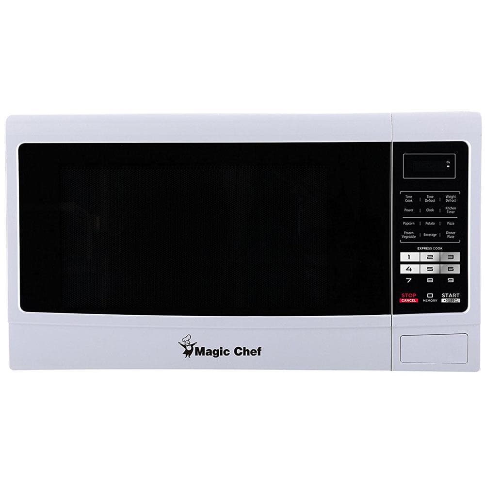 1.6-Cu. Ft. 1100W Countertop Microwave Oven with Push-Button Door in White