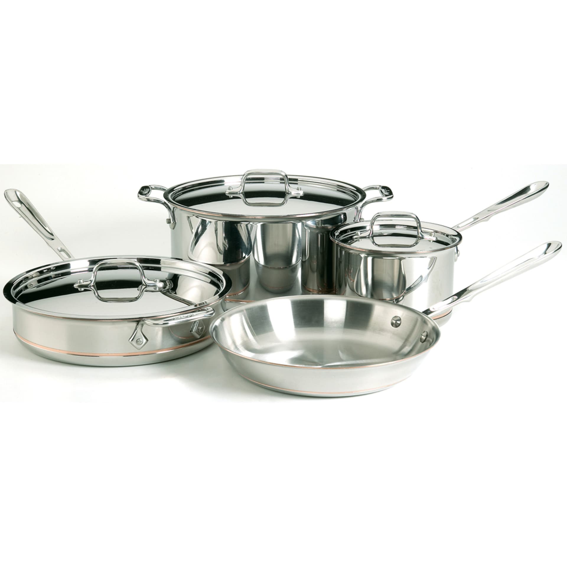 Copper-Core Stainless Steel 7-Piece Cookware Set