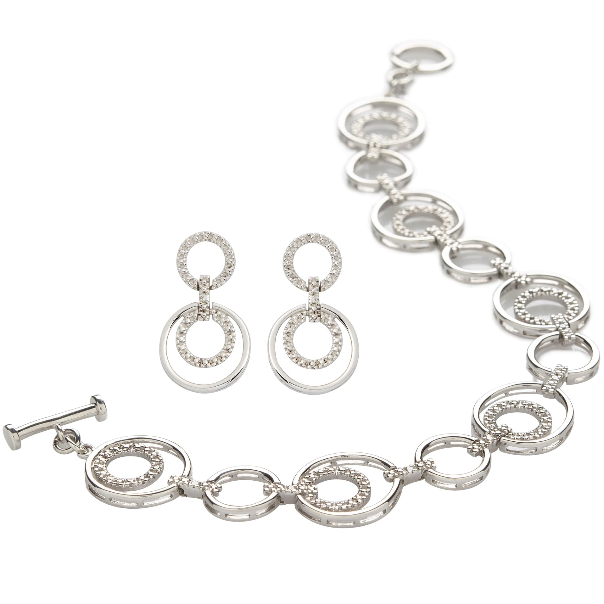 Diamond Bracelet & Earring Set
