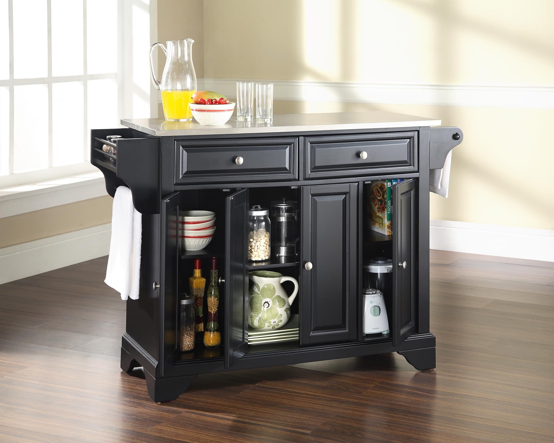 Lafayette Stainless Steel Top Full Size Kitchen Island/Cart