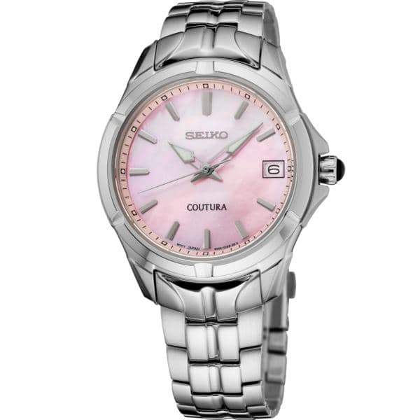 Seiko Coutura SS Quartz Pink MOP Dial, Silver case and bracelet