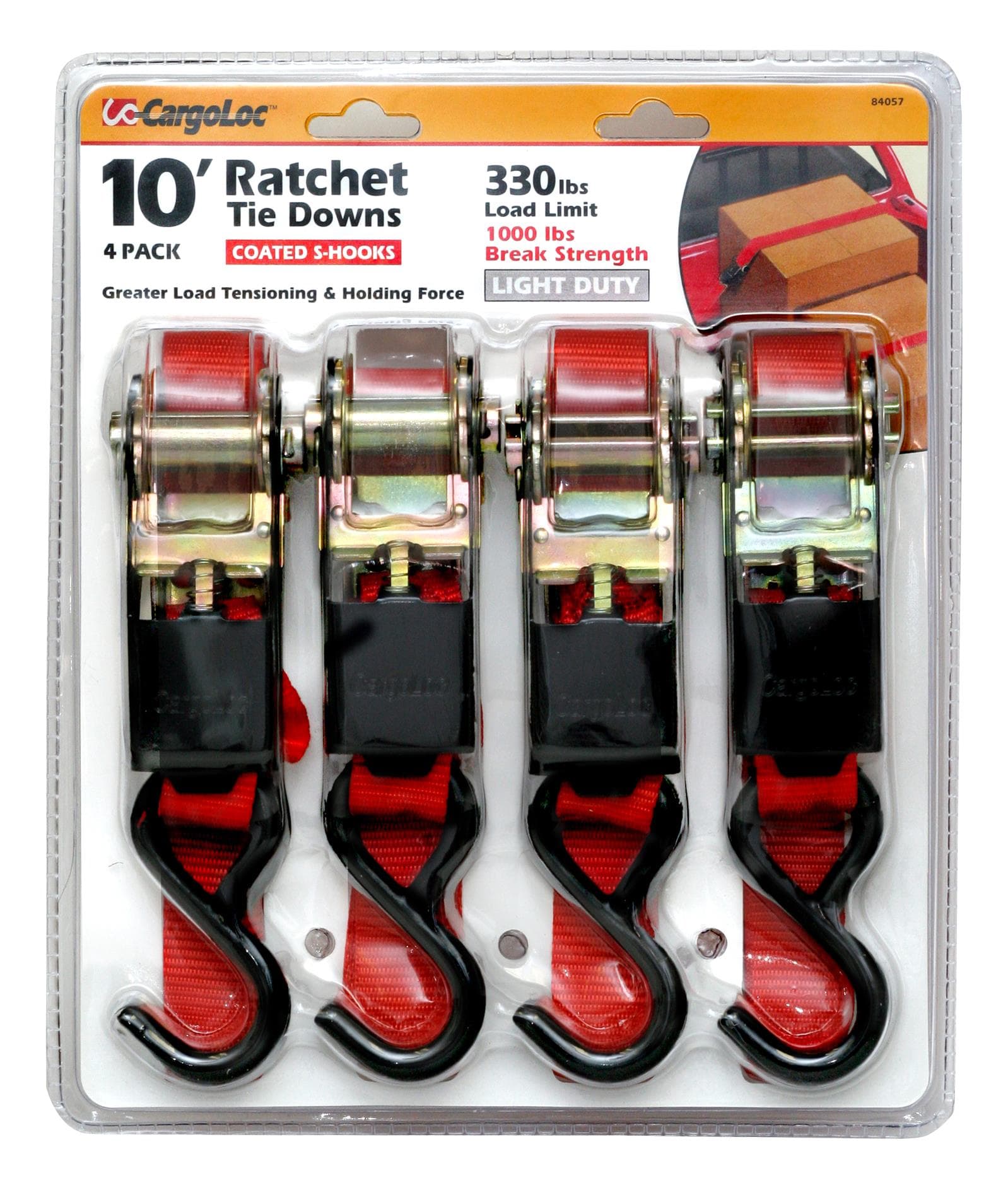 CargoLoc 4-Piece Ratchet Tie Downs
