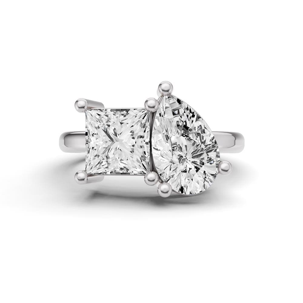 2CT Pr. Pear Moi Toi Lab Diamond Ring Size 7
