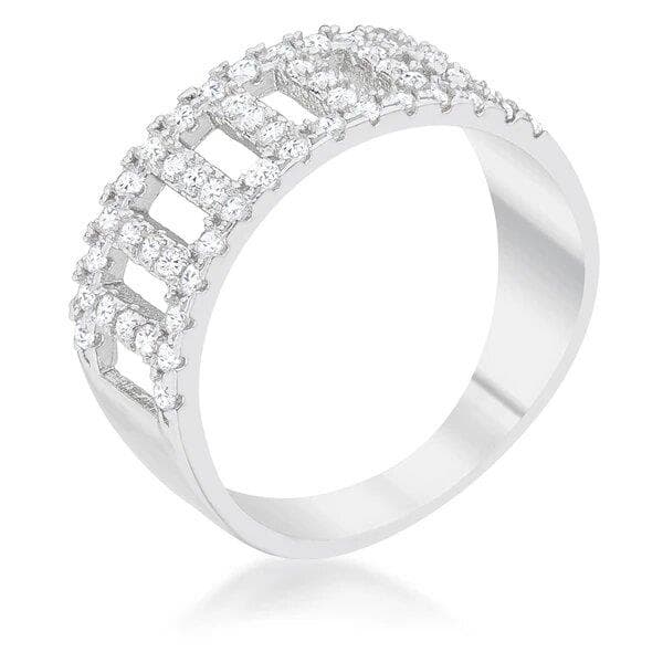 Cubic Zirconia Contemporary Band Ring
