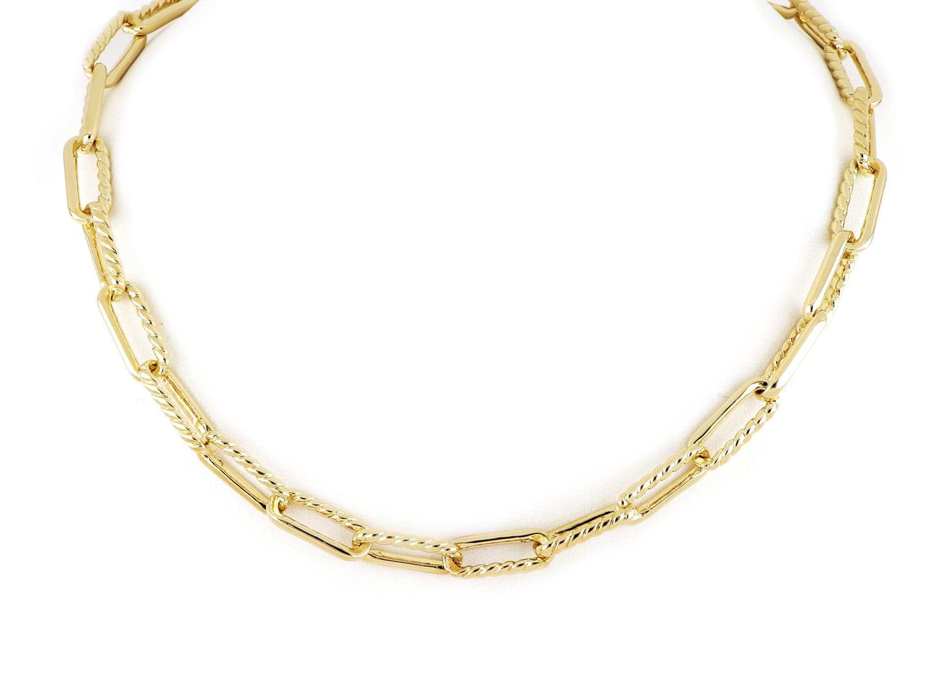 Diamante JM Large Link Necklace - Gold. 18.5" L.