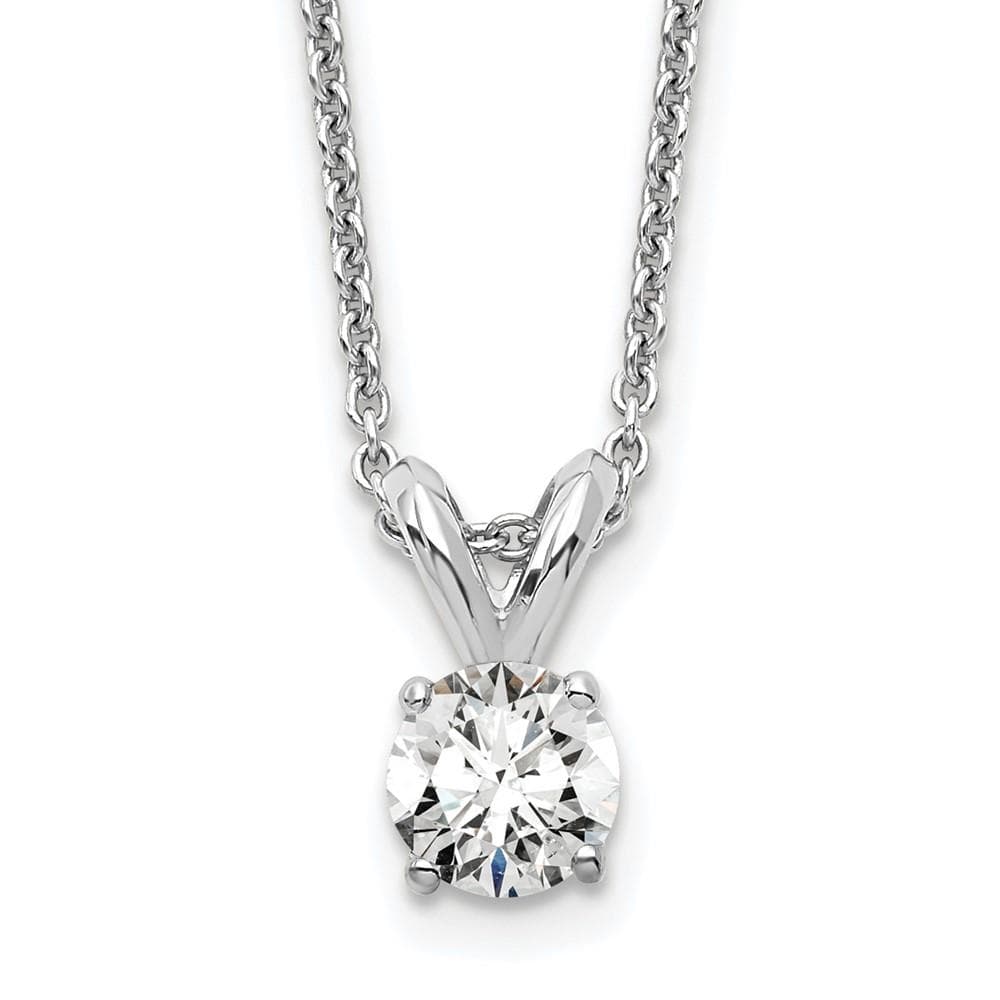14K White Gold Lab Grown Diamond 1/4ct. Round Solitaire Necklace