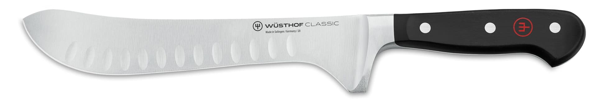 8" Classic Artisan Butcher Knife, Hollow Edge