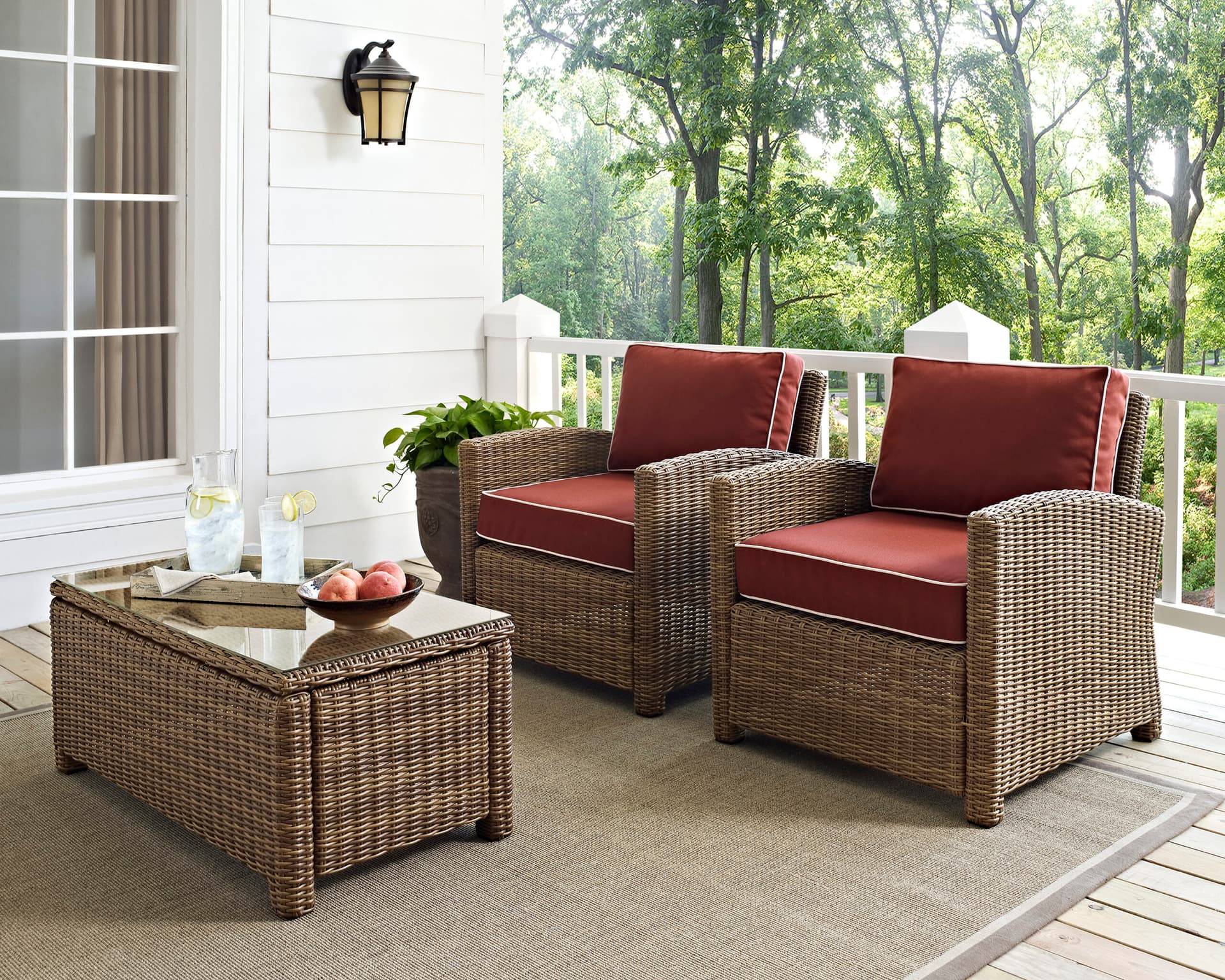 Bradenton 2Pc Wicker Outdoor Chair Set
