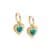 Turquoise Heart Drop Huggie Earring