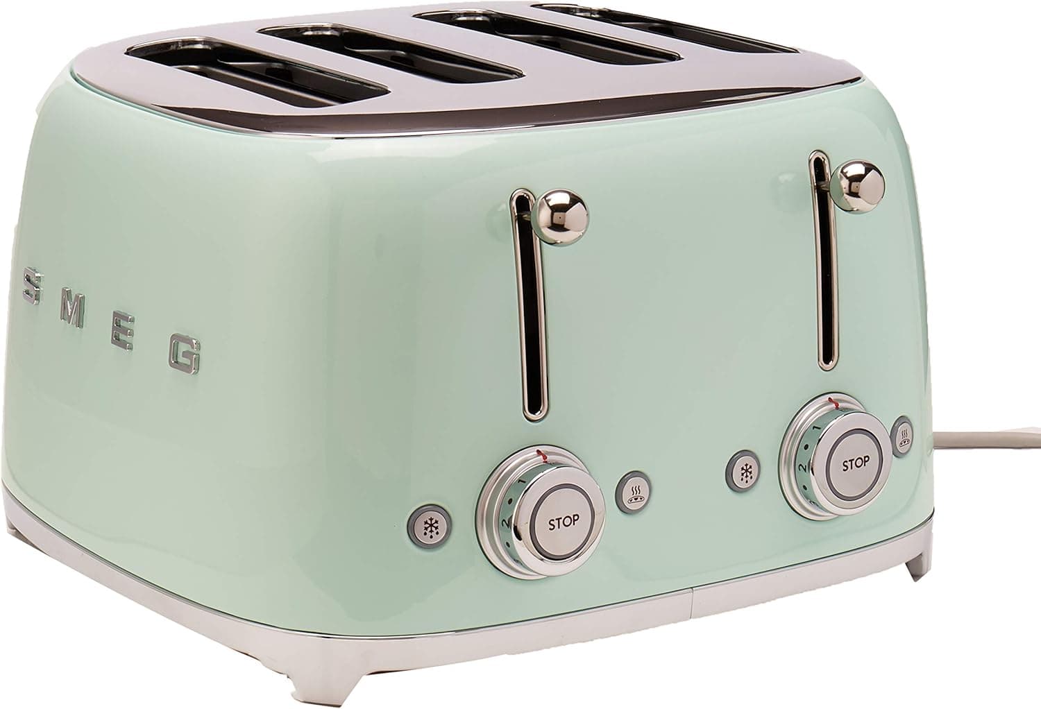 50s Retro-Style 4 Slice Slot Toaster Pastel Green