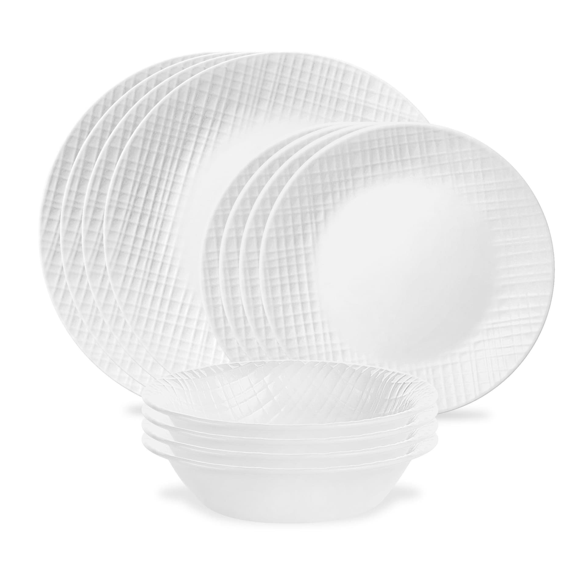 Linen Weave 12pc Dinnerware Set
