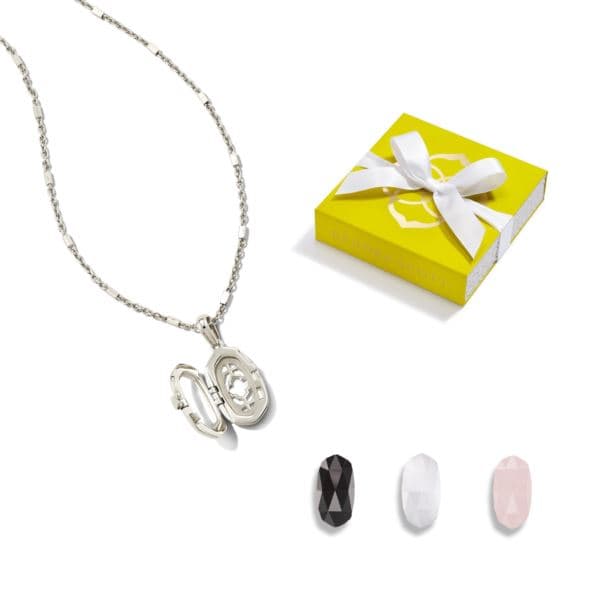 Ellie Locket Pendant Gift Set Silver