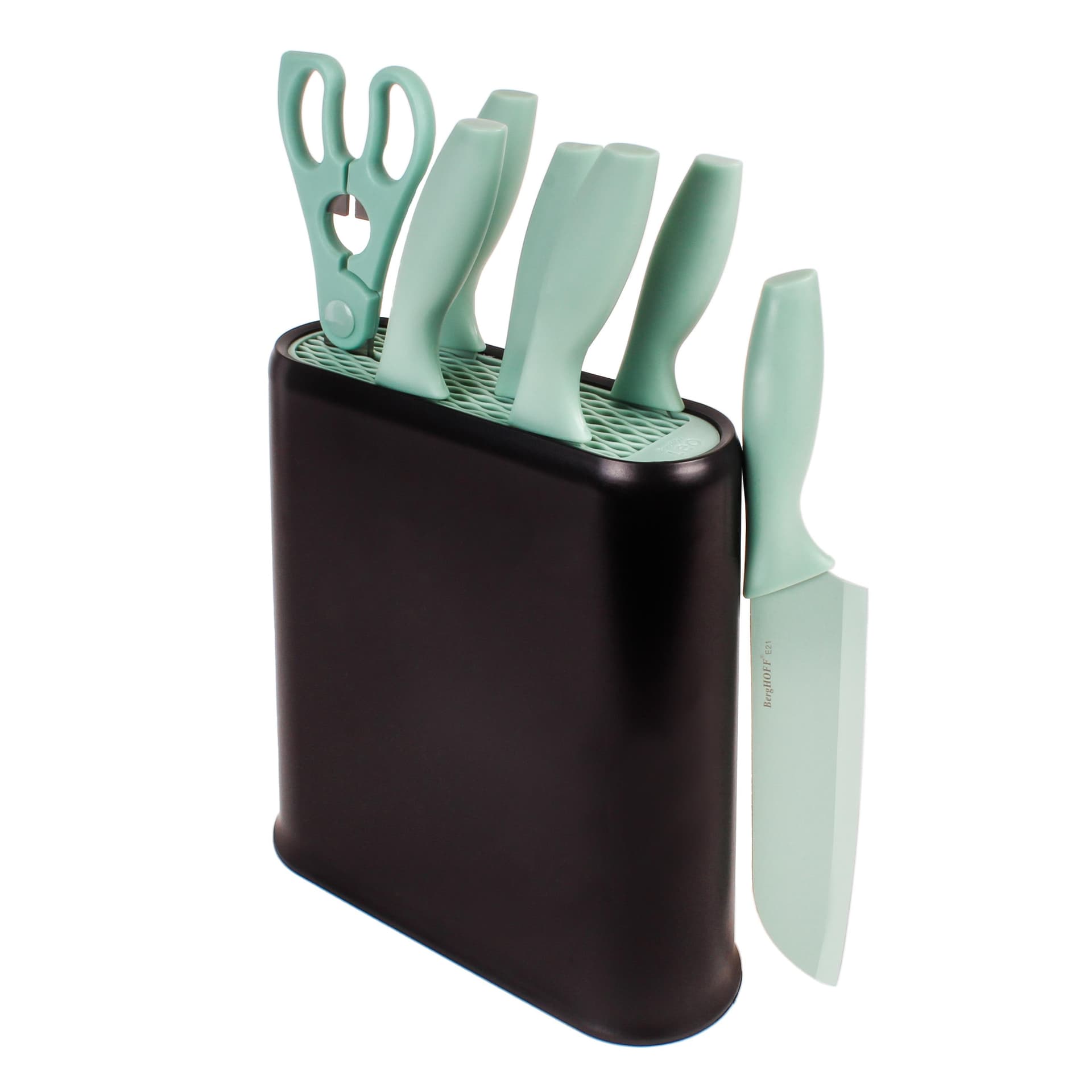 8pc PP Knife Set with Universal Knife Block