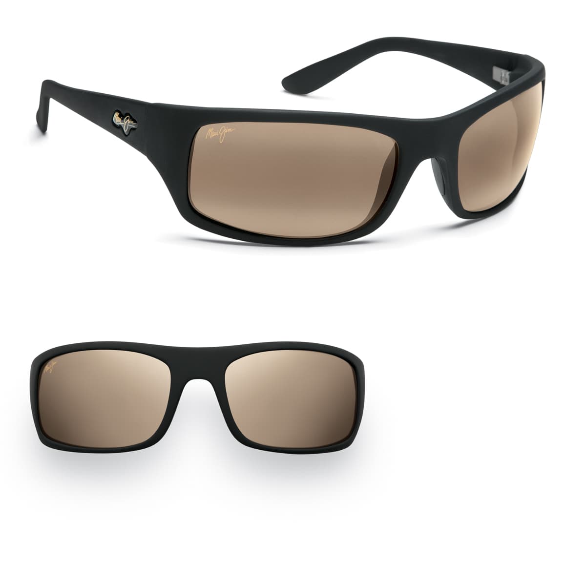 Peahi Polarized Sunglasses Black Matte Frame HCL Bronze Lens