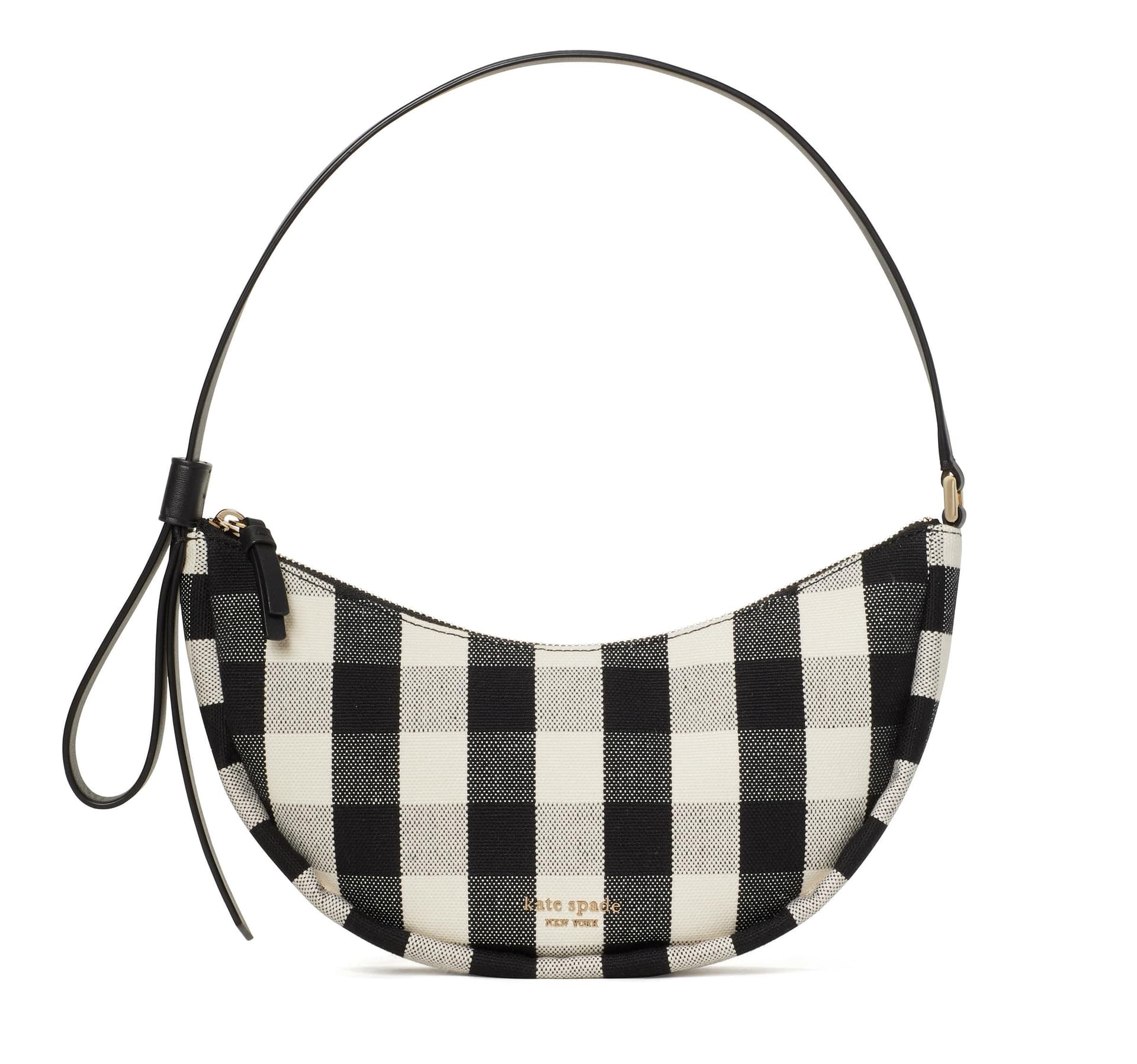 Smile Gingham Small Shoulder Bag - Black Multi