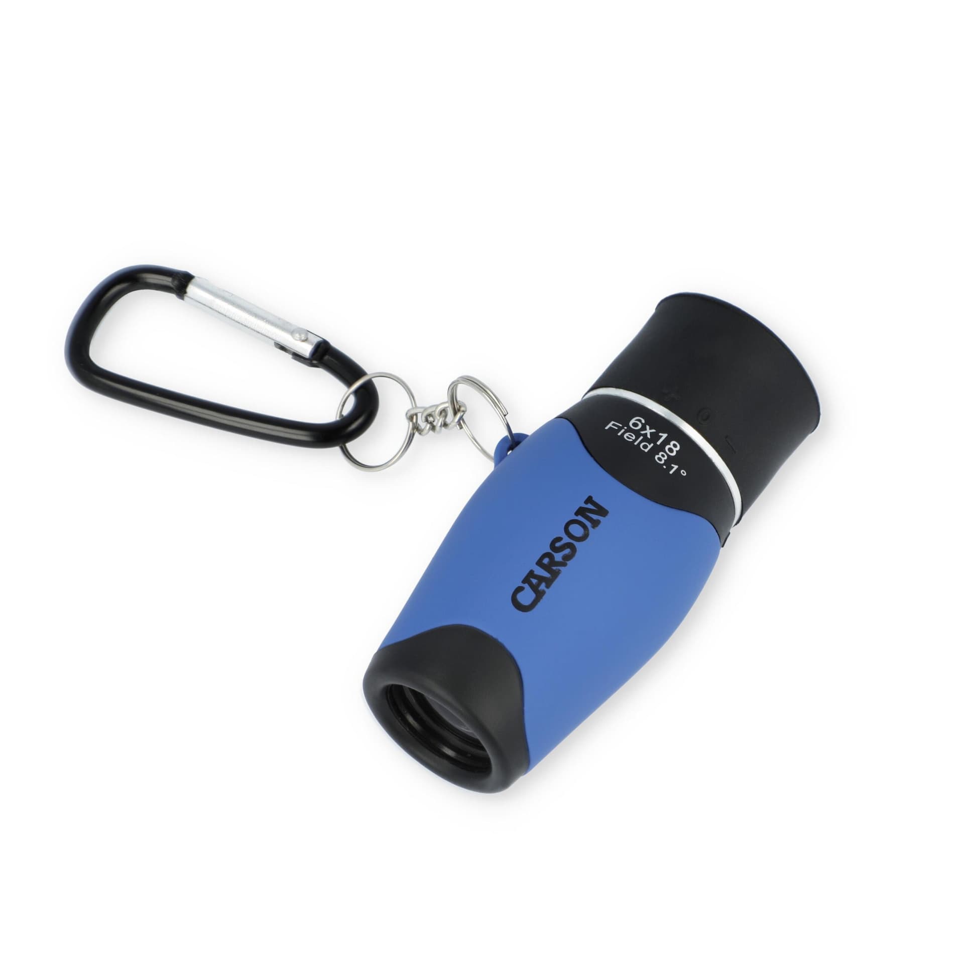 Carson MiniMight 6x18mm Pocket Monocular with Carabiner Clip, Blue
