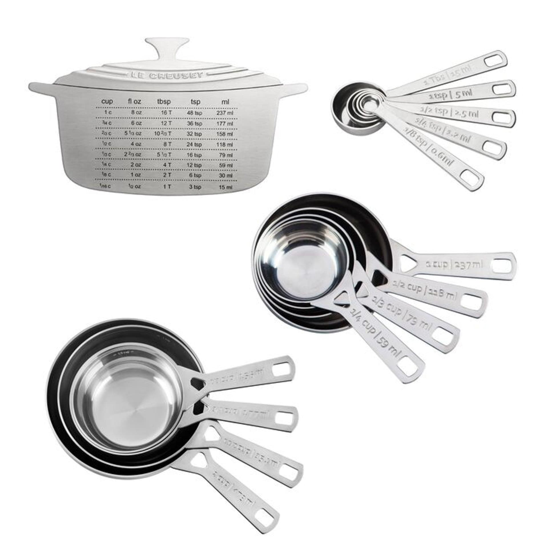 14pc Stainless Steel Measuring Cup Set