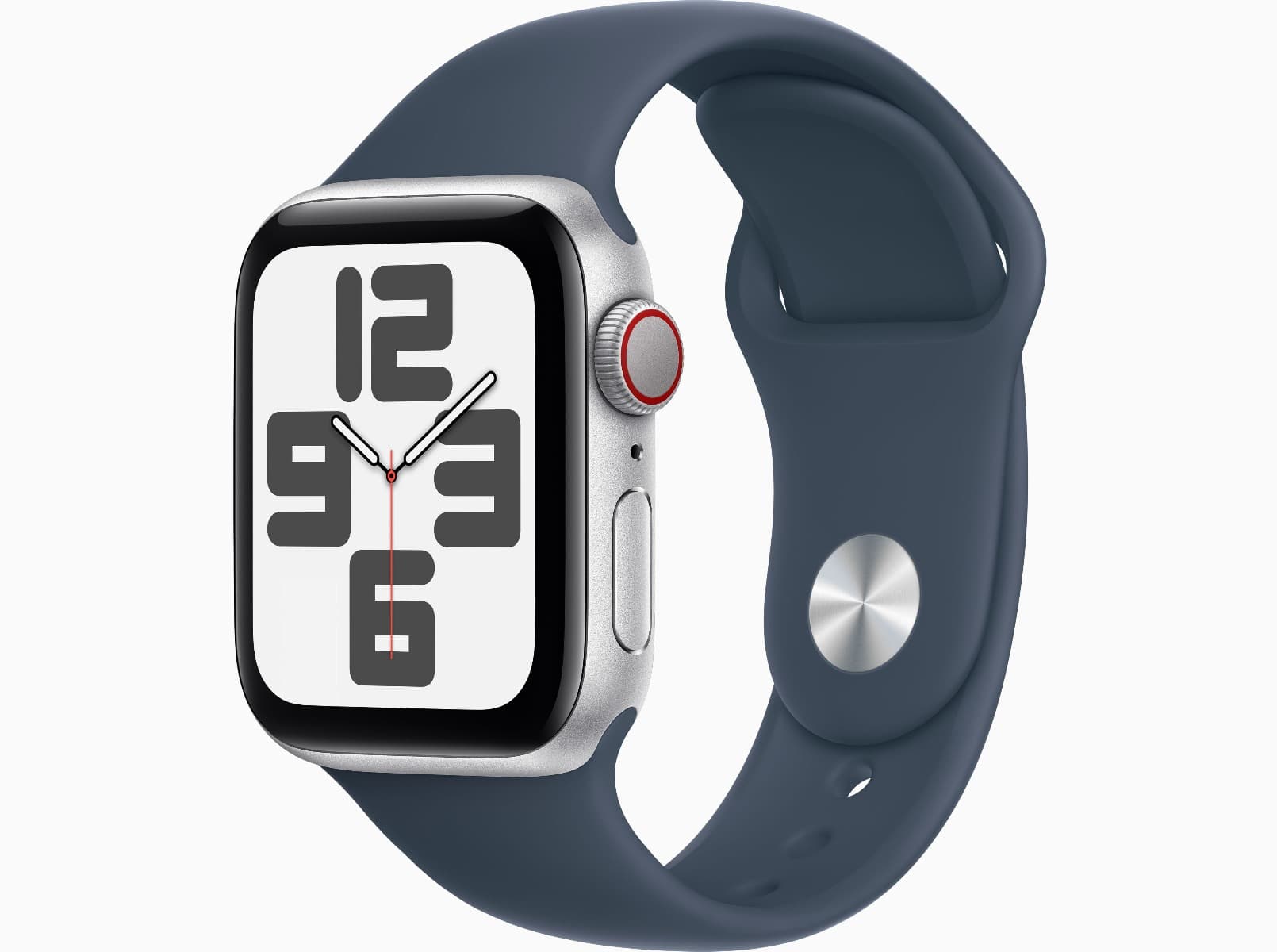 Apple Watch SE GPS + Cellular 40mm Silver Aluminum Case with Denim Sport Band - S/M