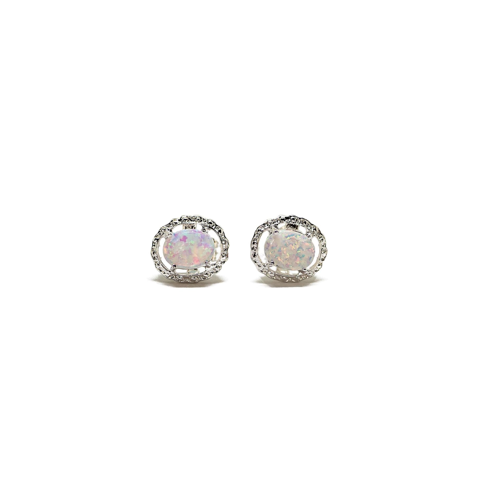 Opal Halo Earrings