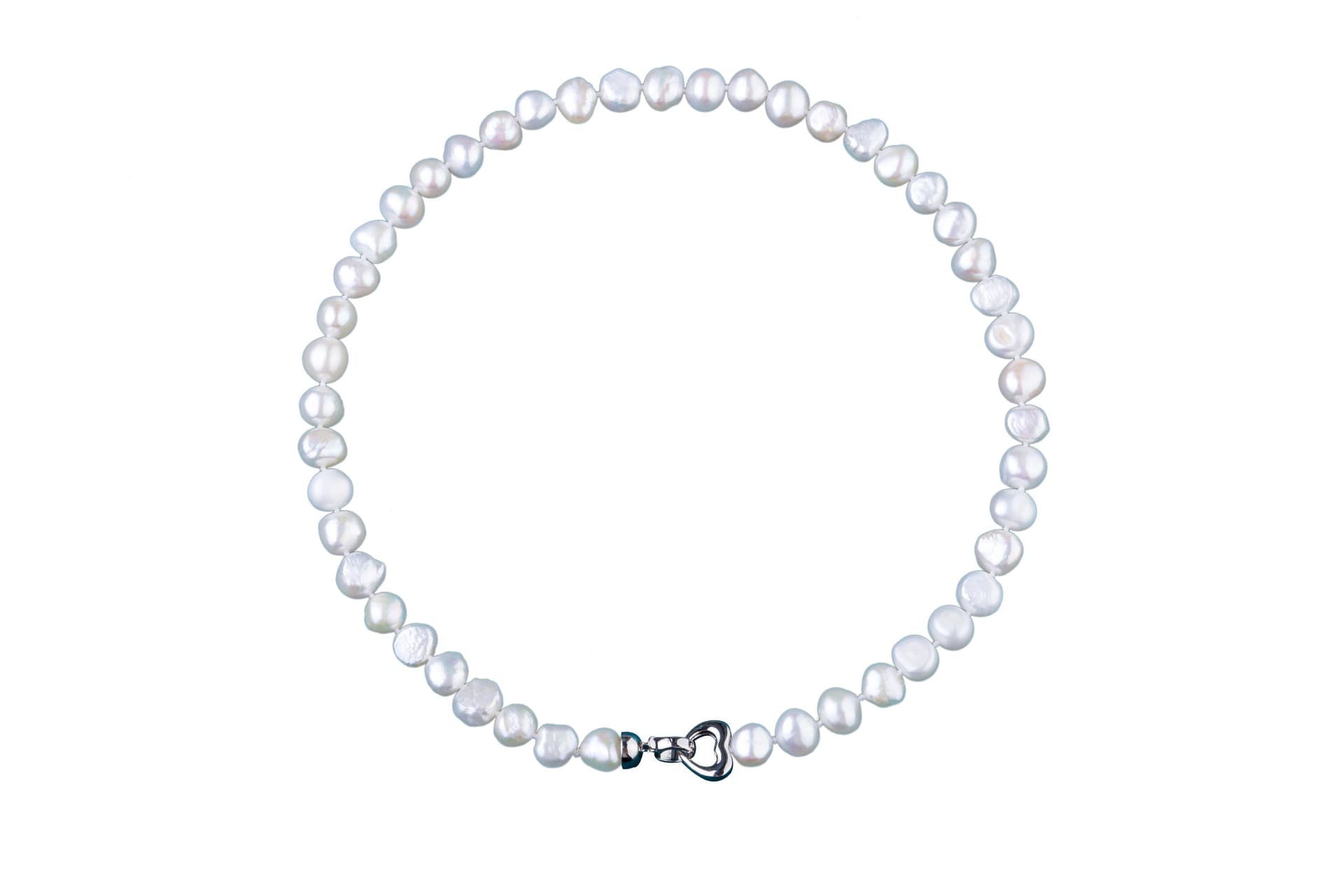 19-1/2" White Baroque Nugget Pearl Necklace