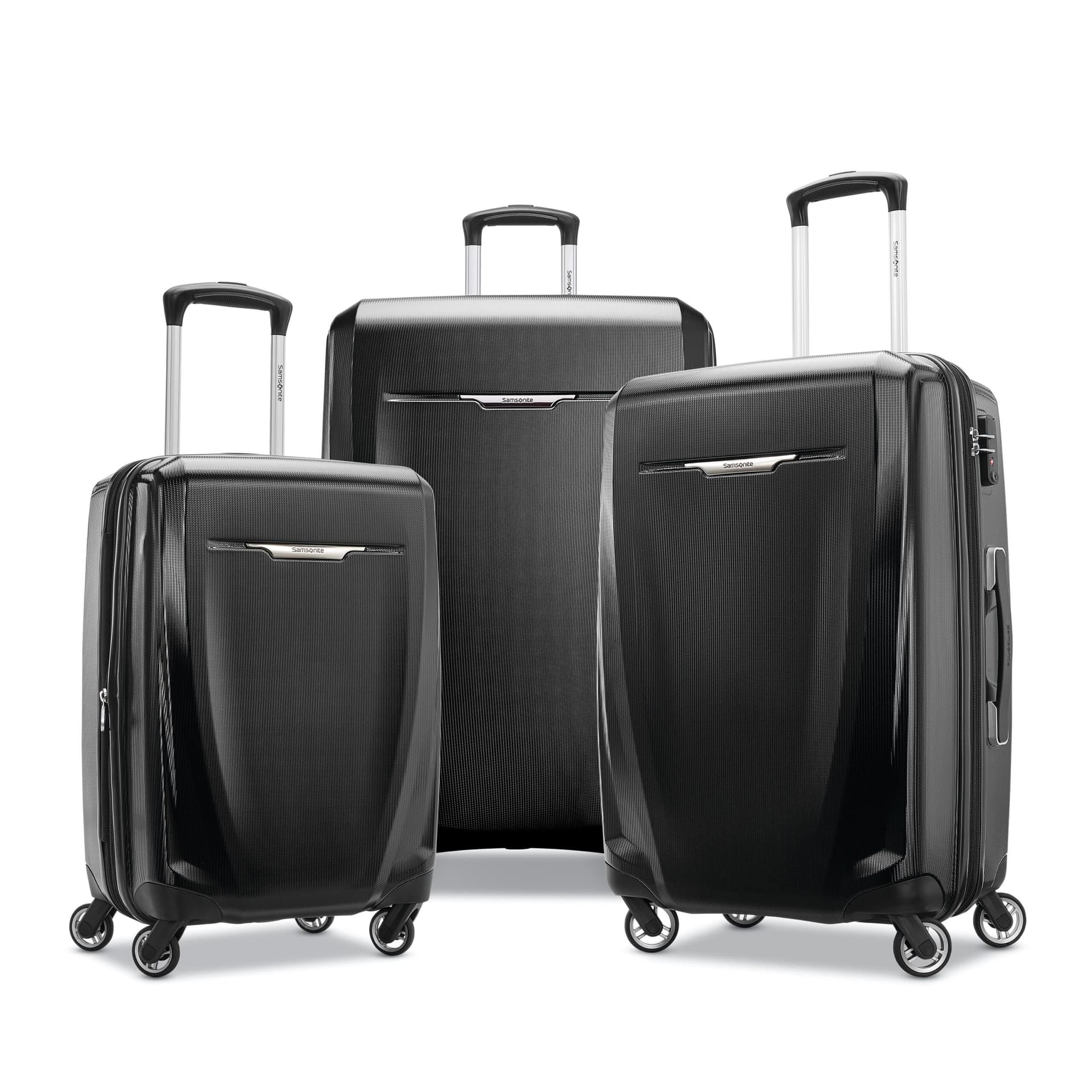 Winfield 3 DLX Three Piece Hardside Spinner Set (20/25/28) - Black