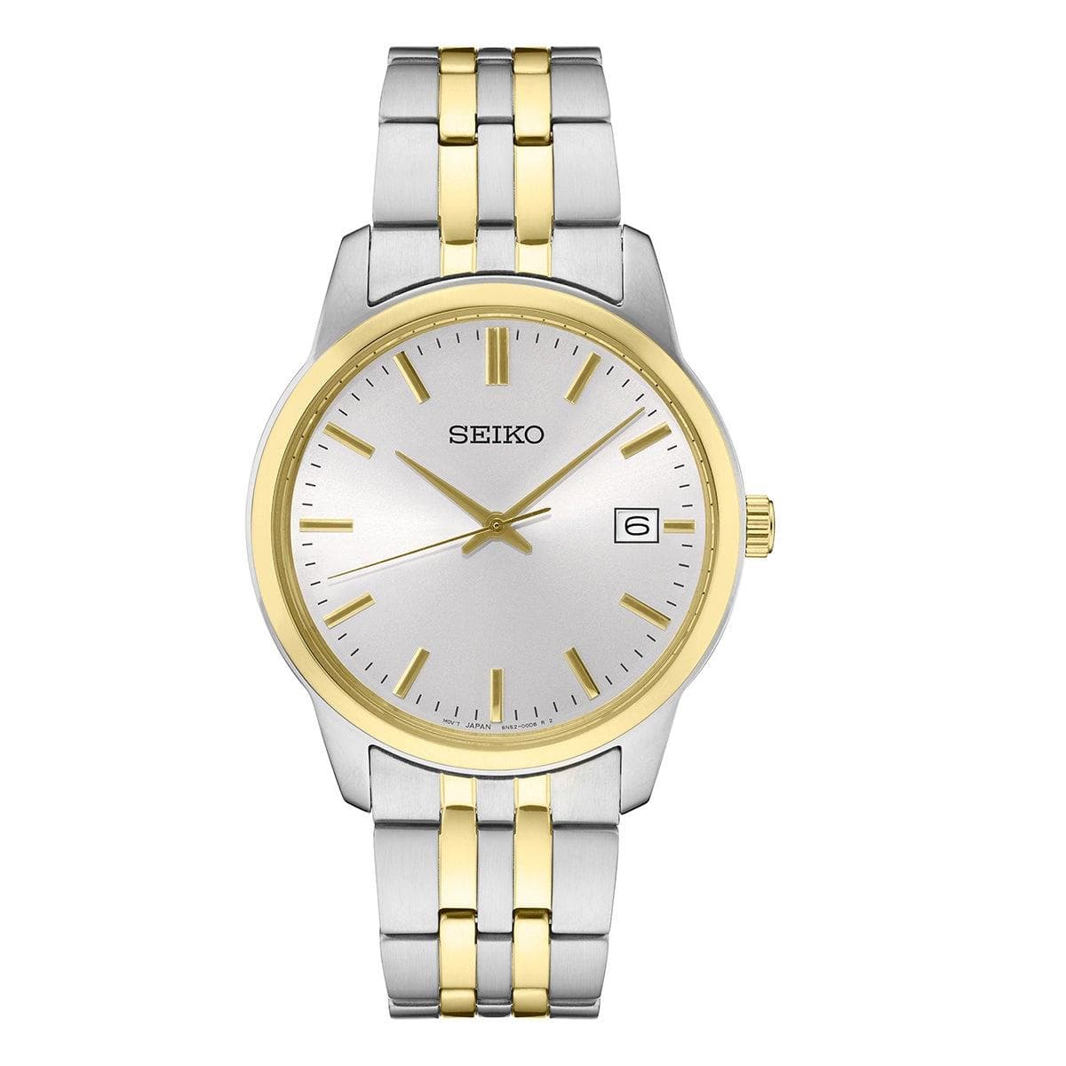 Mens Essentials Two-Tone Stainless Steel Watch White Dial
