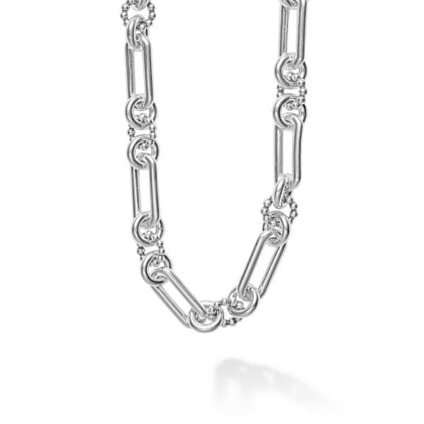 Silver Link Necklace Size 18"