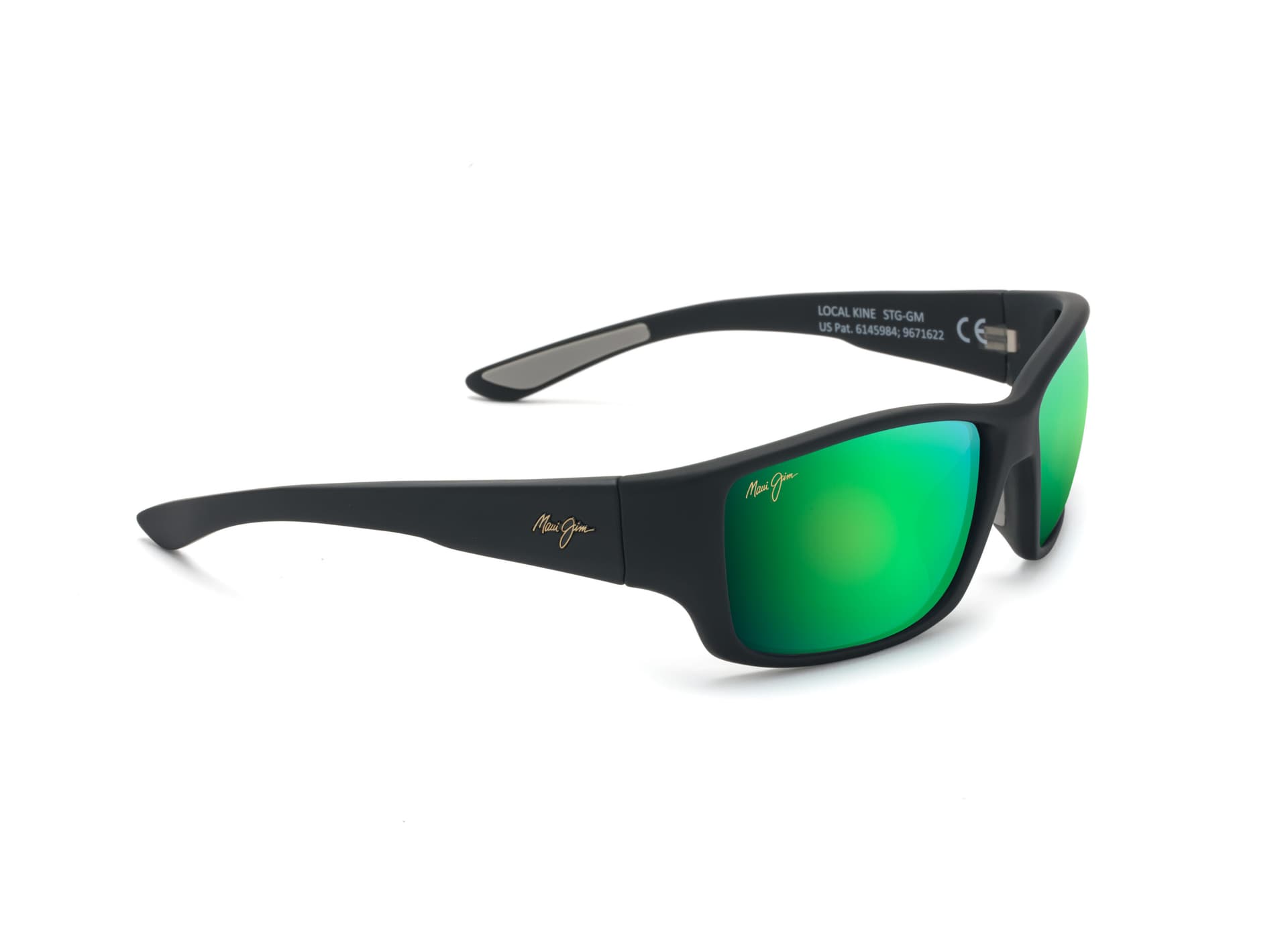 Local Kine Polarized Sunglasses Black & Green Frame MAUIGreen Lens