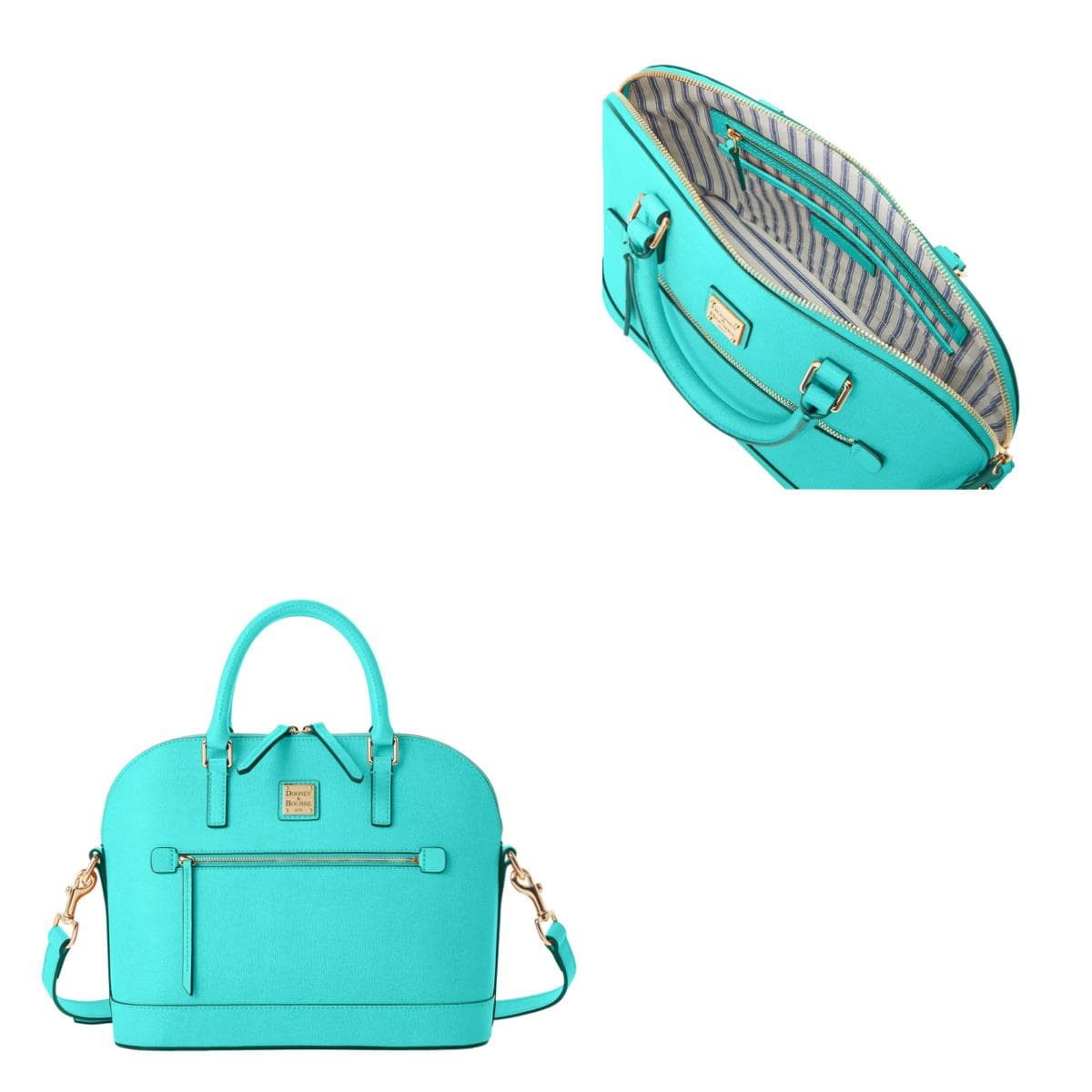 Saffiano Domed Zip Satchel