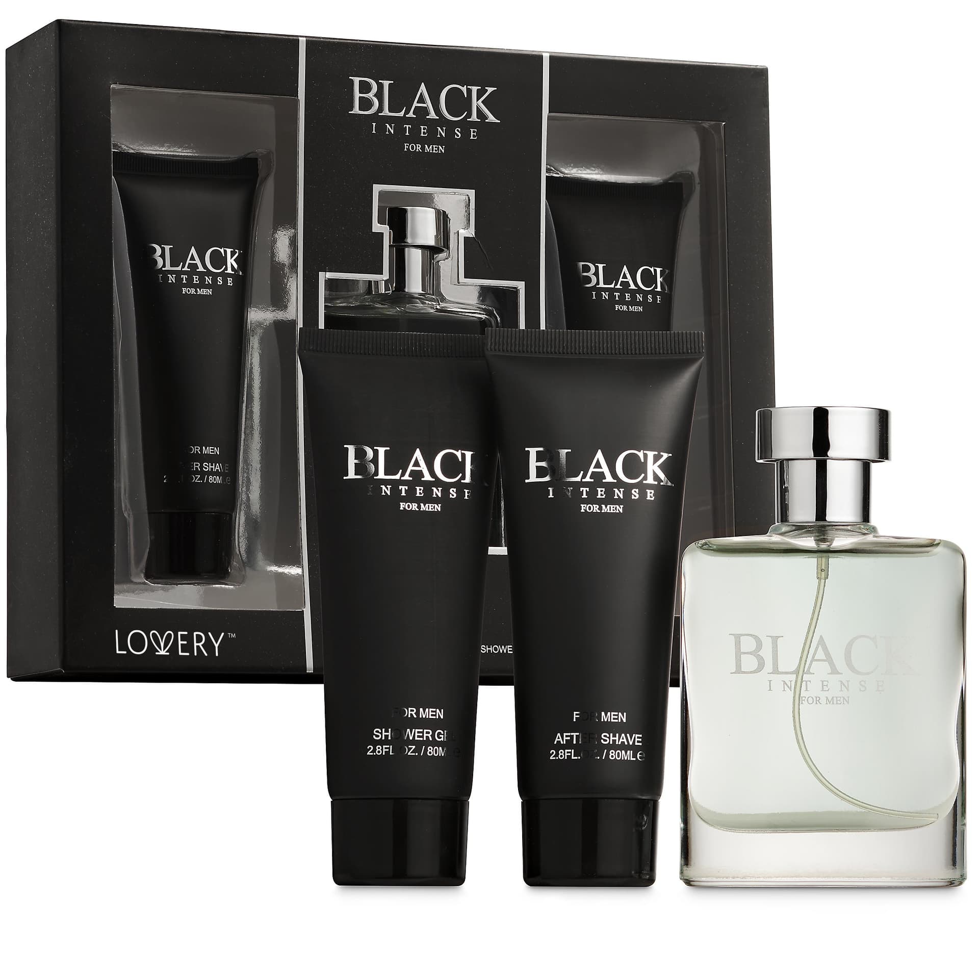 Black Intense Men's Bath & Body Gift Size 3 Pieces
