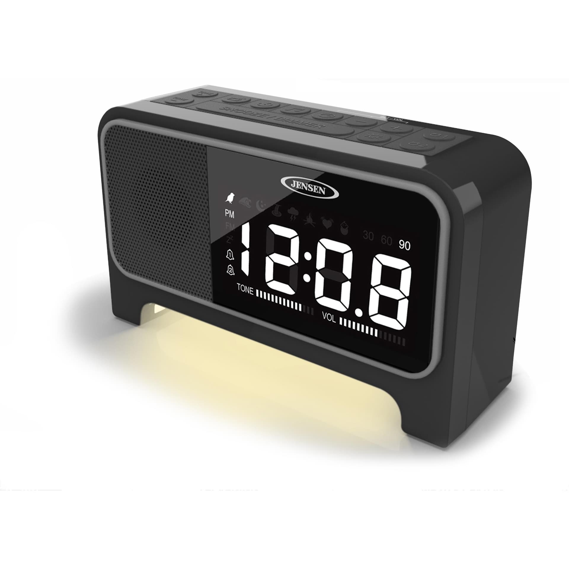 Digital Dual Alarm Soothing Sounds Clock Radio with Night Light