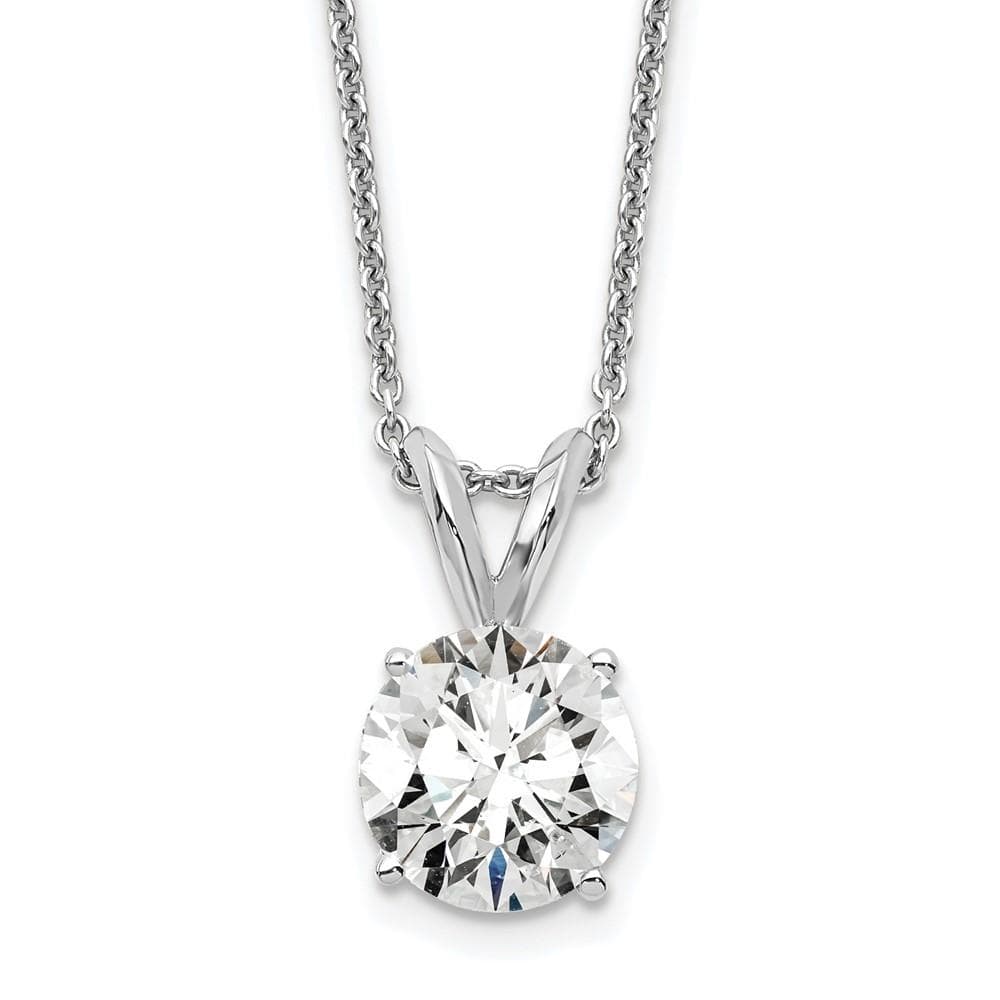 14K White Gold Lab Grown Diamond 1.00ct. Round Solitaire Necklace
