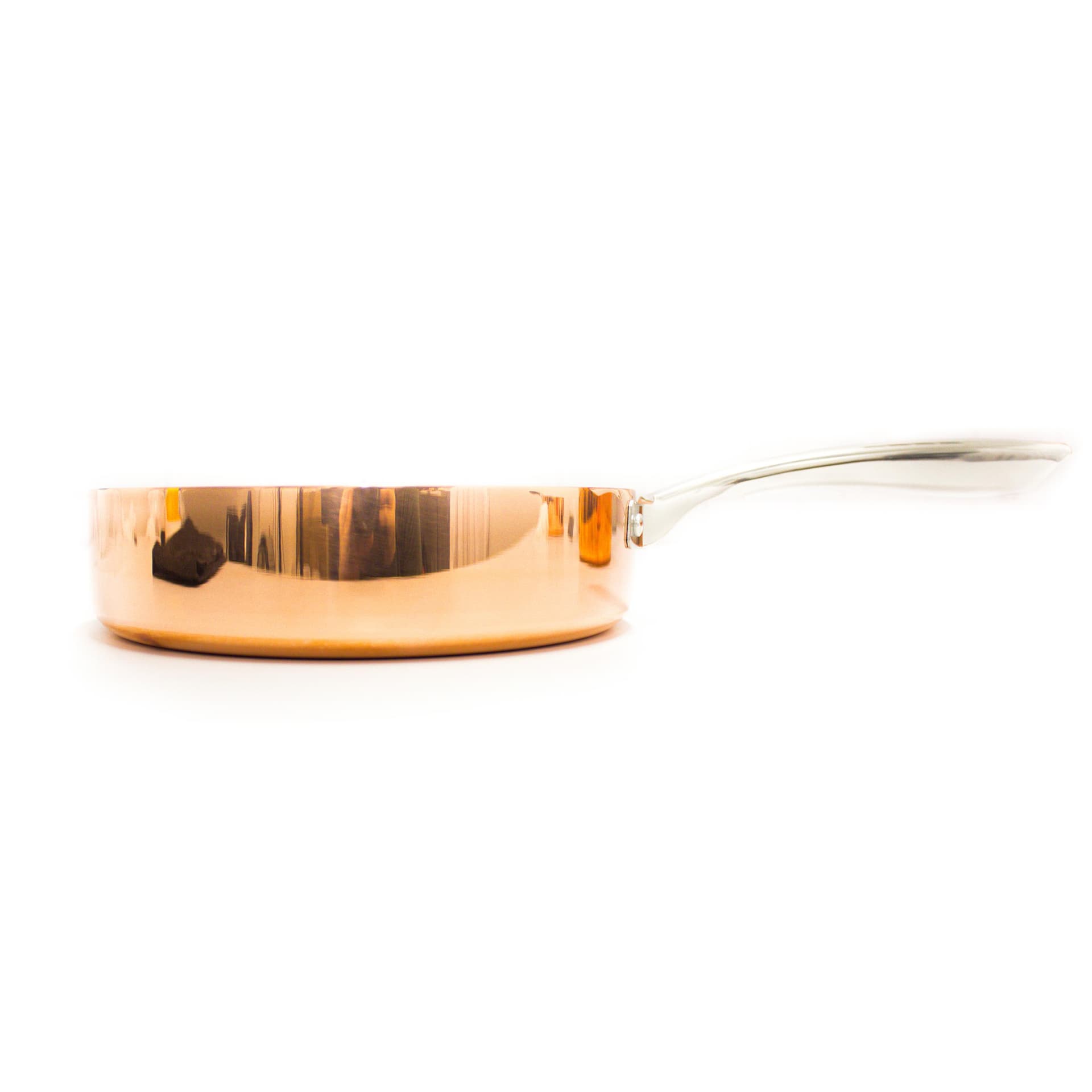 Copper Tri-Ply 8" Covered Deep Skillet, Non-Hammered