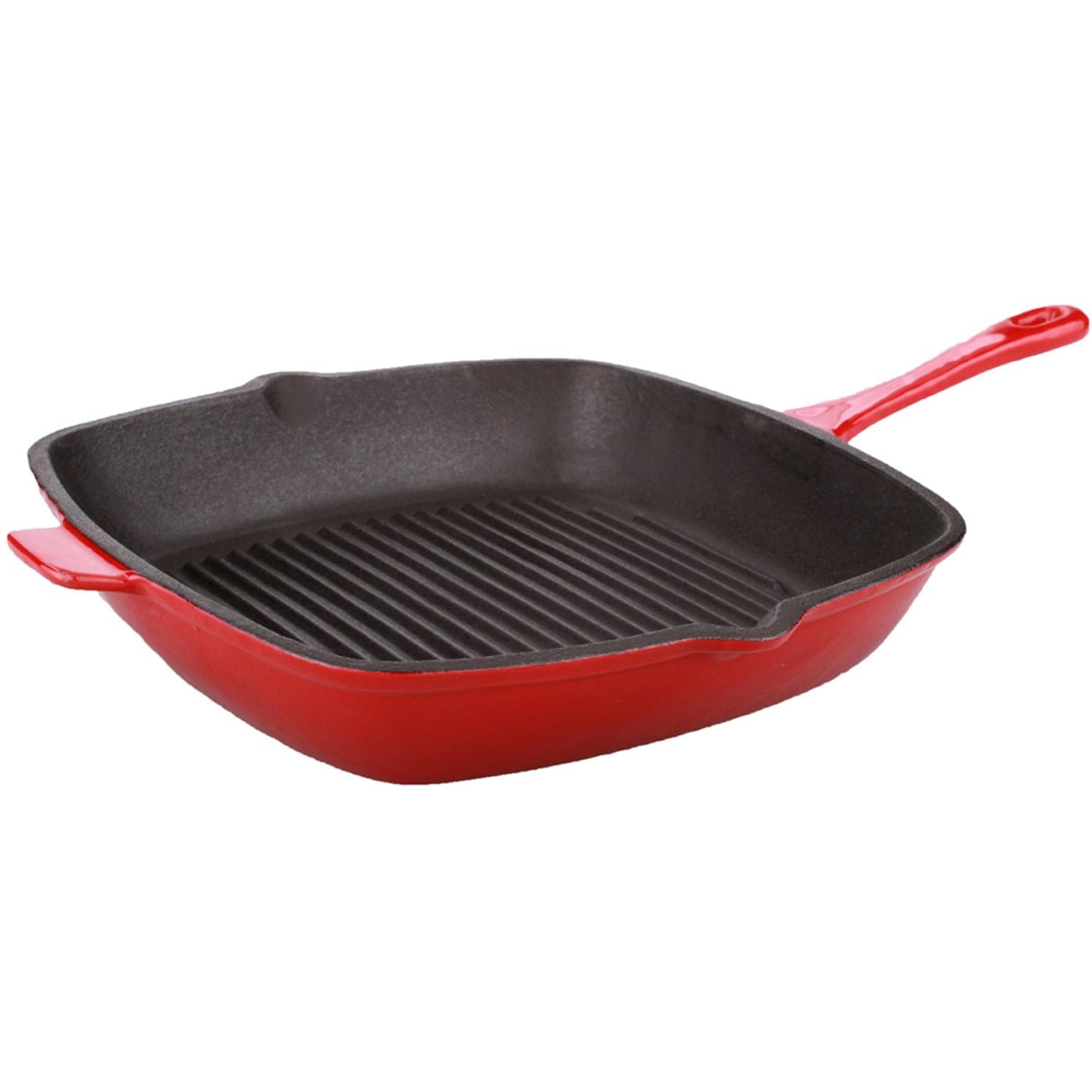 Neo 11" Cast Iron Square Grill Pan, Orange