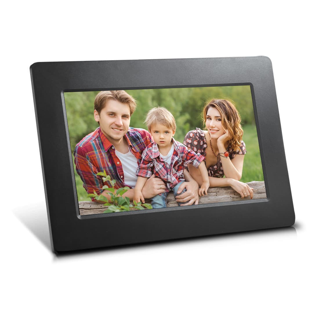 7 Inch Digital Photo Frame with Ultra Slim Design, 1024x600 HD Resolution, Auto Slideshow, Support up to 32GB SD Card/USB Drive, Various Display Modes, Rotate Photos, Calendar/Cloc