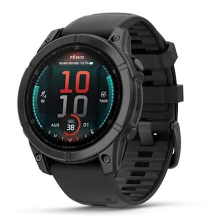 fenix E 47 mm, AMOLED - Slate Gray Steel with Black Silicone Band