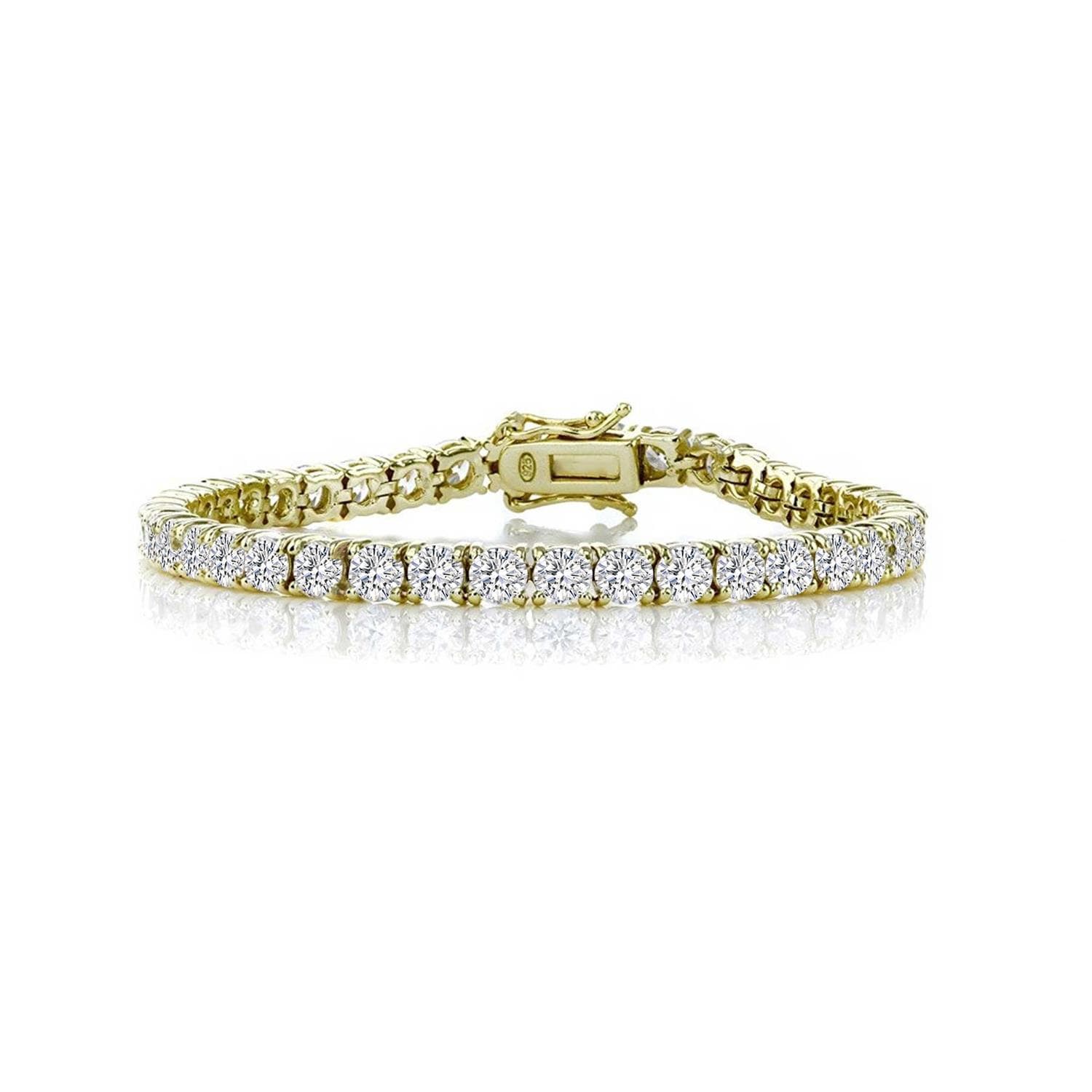 Gold Plated CZ Tennis Bracelet Size 7.25