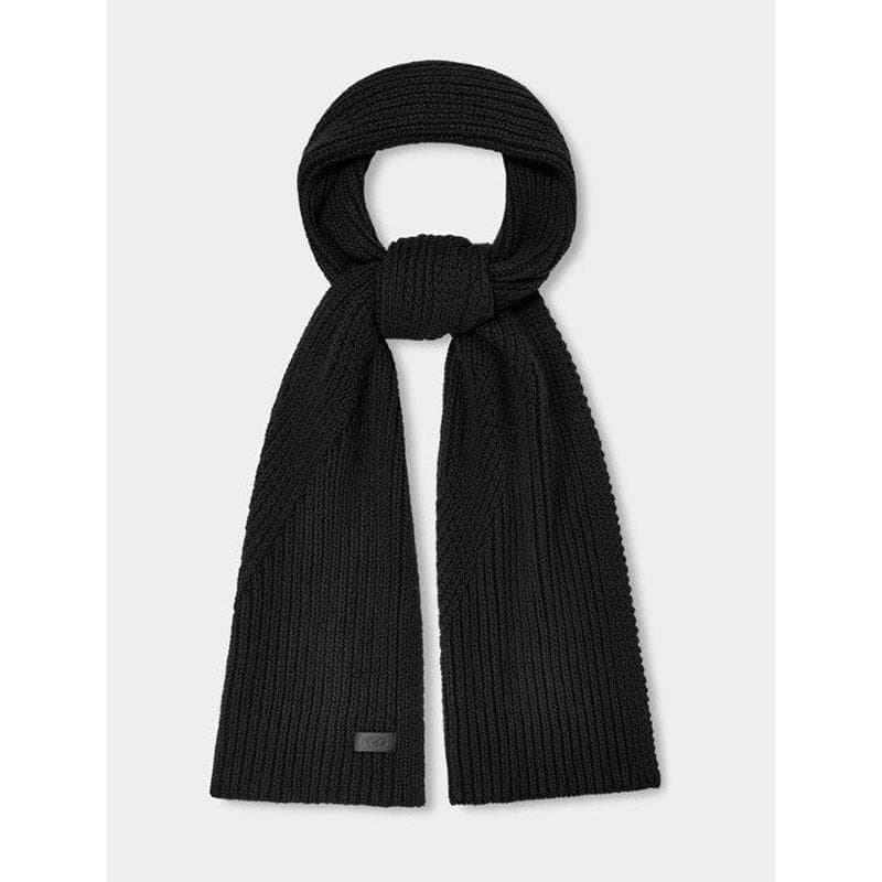 Knit Diagonal Ribbed Scarf-Grey