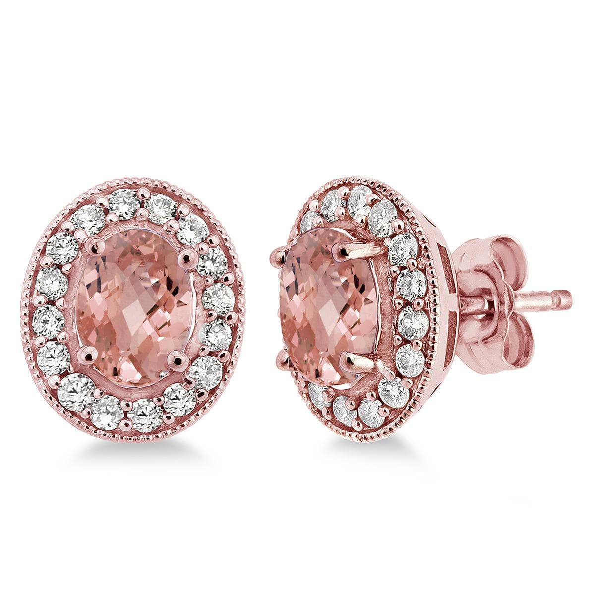Morganite & Diamond Earrings